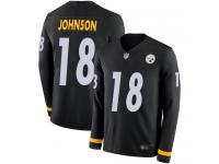 #18 Limited Diontae Johnson Black Football Men's Jersey Pittsburgh Steelers Therma Long Sleeve