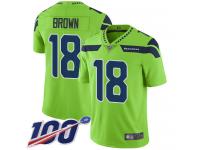 #18 Limited Jaron Brown Green Football Men's Jersey Seattle Seahawks Rush Vapor Untouchable 100th Season