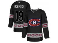 #19 Adidas Authentic Larry Robinson Men's Black NHL Jersey - Montreal Canadiens Team Logo Fashion