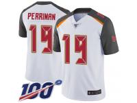 #19 Limited Breshad Perriman White Football Road Men's Jersey Tampa Bay Buccaneers Vapor Untouchable 100th Season