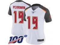 #19 Limited Breshad Perriman White Football Road Women's Jersey Tampa Bay Buccaneers Vapor Untouchable 100th Season