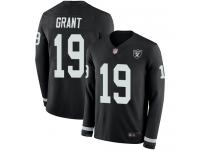 #19 Limited Ryan Grant Black Football Men's Jersey Oakland Raiders Therma Long Sleeve