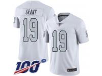 #19 Limited Ryan Grant White Football Men's Jersey Oakland Raiders Rush Vapor Untouchable 100th Season