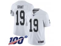 #19 Limited Ryan Grant White Football Road Men's Jersey Oakland Raiders Vapor Untouchable 100th Season