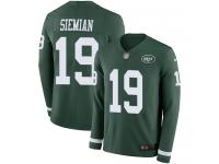 #19 Limited Trevor Siemian Green Football Men's Jersey New York Jets Therma Long Sleeve