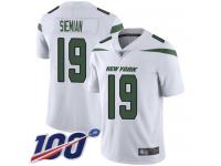 #19 Limited Trevor Siemian White Football Road Men's Jersey New York Jets Vapor Untouchable 100th Season