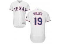 #19 Shelby Miller White Baseball Home Men's Jersey Texas Rangers Flex Base