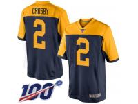 #2 Limited Mason Crosby Navy Blue Football Alternate Men's Jersey Green Bay Packers 100th Season
