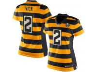 #2 Michael Vick Throwback Pittsburgh Steelers Alternate Jersey _ Nike 80th Anniversary Women's Gold/Black NFL Game