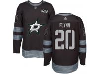 #20 Authentic Brian Flynn Black Adidas NHL Men's Jersey Dallas Stars 1917-2017 100th Anniversary