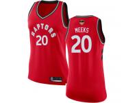 #20  Jodie Meeks Red Basketball Women's Jersey Toronto Raptors Icon Edition 2019 Basketball Finals Bound