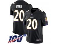 #20 Limited Ed Reed Black Football Alternate Men's Jersey Baltimore Ravens Vapor Untouchable 100th Season