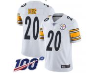 #20 Limited Rocky Bleier White Football Road Men's Jersey Pittsburgh Steelers Vapor Untouchable 100th Season