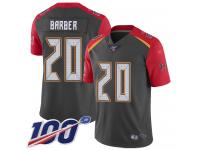 #20 Limited Ronde Barber Gray Football Men's Jersey Tampa Bay Buccaneers Inverted Legend 100th Season