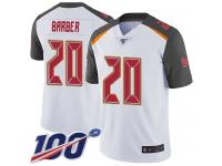 #20 Limited Ronde Barber White Football Road Men's Jersey Tampa Bay Buccaneers Vapor Untouchable 100th Season