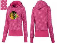 2015 NHL Chicago Blackhawks Women Pink Pullover Hoodie
