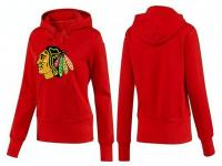 2015 NHL Chicago Blackhawks Women Red Pullover Hoodie