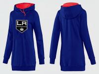 2015 NHL Los Angeles Kings Women Long Blue Pullover Hoodie