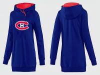 2015 NHL Montreal Canadiens Women Long Blue Pullover Hoodie