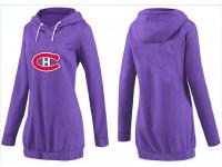 2015 NHL Montreal Canadiens Women Long Purple Pullover Hoodie