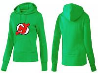 2015 NHL New Jersey Devils Women Green Pullover Hoodie