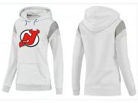 2015 NHL New Jersey Devils Women Pullover Hoodie White