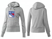 2015 NHL New York Rangers Women Dark Grey Pullover Hoodie