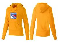 2015 NHL New York Rangers Women Yellow Pullover Hoodie