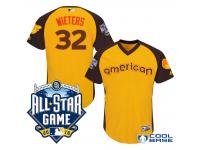 2016 MLB All-Star American Baltimore Orioles #32 Matt Wieters Gold Run Derby Cool Base Jersey