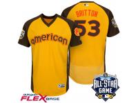 2016 MLB All-Star American Baltimore Orioles Zach Britton #53 Yellow Run Derby Flex Base Jersey
