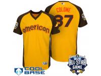 2016 MLB All-Star American Tampa Bay Rays Alex Colome #37 Yellow Men Run Derby Cool Base Jersey