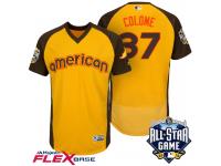 2016 MLB All-Star American Tampa Bay Rays Alex Colome #37 Yellow Men Run Derby Flex Base Jersey