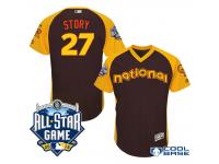 2016 MLB All-Star National Colorado Rockies #27 Trevor Story Brown Run Derby Cool Base Jersey