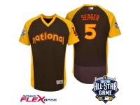 2016 MLB All-Star National Los Angeles Dodgers Corey Seager #5 Brown Men Run Derby Flex Base Jersey