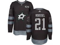 #21 Authentic Antoine Roussel Black Adidas NHL Men's Jersey Dallas Stars 1917-2017 100th Anniversary