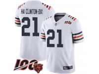 #21 Limited Ha Ha Clinton-Dix White Football Men's Jersey Chicago Bears 100th Season