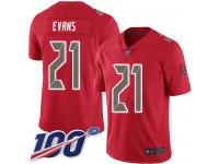 #21 Limited Justin Evans Red Football Youth Jersey Tampa Bay Buccaneers Rush Vapor Untouchable 100th Season