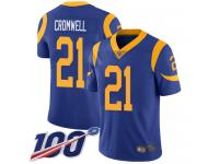 #21 Limited Nolan Cromwell Royal Blue Football Alternate Men's Jersey Los Angeles Rams Vapor Untouchable 100th Season