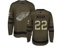 #22 Adidas Authentic Wade Megan Youth Green NHL Jersey - Detroit Red Wings Salute to Service