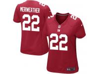 #22 Brandon Meriweather New York Giants Alternate Jersey _ Nike Women's Red NFL Game