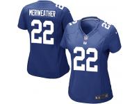 #22 Brandon Meriweather New York Giants Home Jersey _ Nike Women's Royal Blue NFL Game
