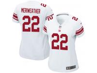 #22 Brandon Meriweather New York Giants Road Jersey _ Nike Women's White NFL Game