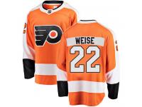#22 Breakaway Dale Weise Orange NHL Home Men's Jersey Philadelphia Flyers