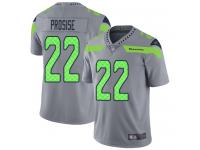 #22 Limited C. J. Prosise Silver Football Men's Jersey Seattle Seahawks Inverted Legend