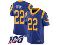 #22 Limited Marcus Peters Royal Blue Football Alternate Men's Jersey Los Angeles Rams Vapor Untouchable 100th Season