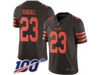 #23 Limited Damarious Randall Brown Football Men's Jersey Cleveland Browns Rush Vapor Untouchable 100th Season