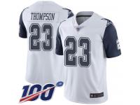 #23 Limited Darian Thompson White Football Men's Jersey Dallas Cowboys Rush Vapor Untouchable 100th Season