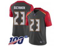 #23 Limited Deone Bucannon Gray Football Men's Jersey Tampa Bay Buccaneers Inverted Legend 100th Season