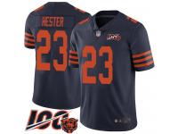 #23 Limited Devin Hester Navy Blue Football Men's Jersey Chicago Bears Rush Vapor Untouchable 100th Season