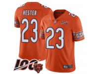 #23 Limited Devin Hester Orange Football Alternate Men's Jersey Chicago Bears 100th Season